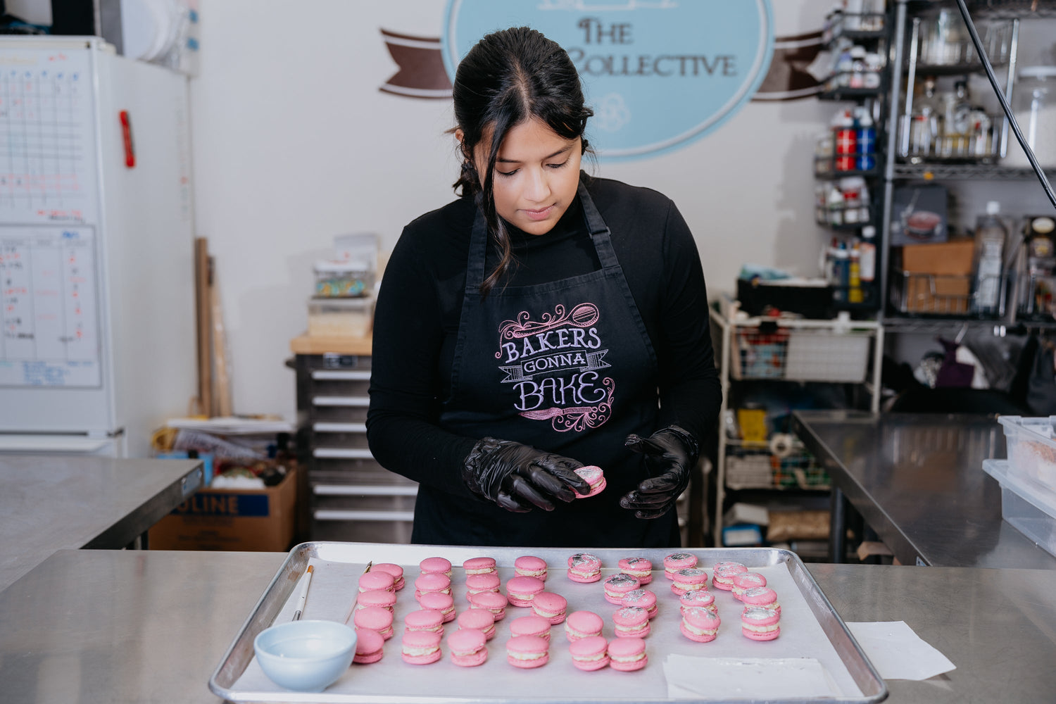 Butter and Batter Founder making macarons