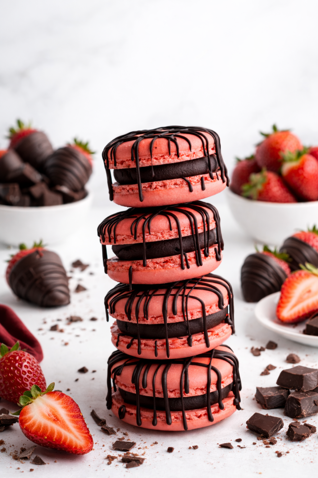 Chocolate Strawberry Macaron