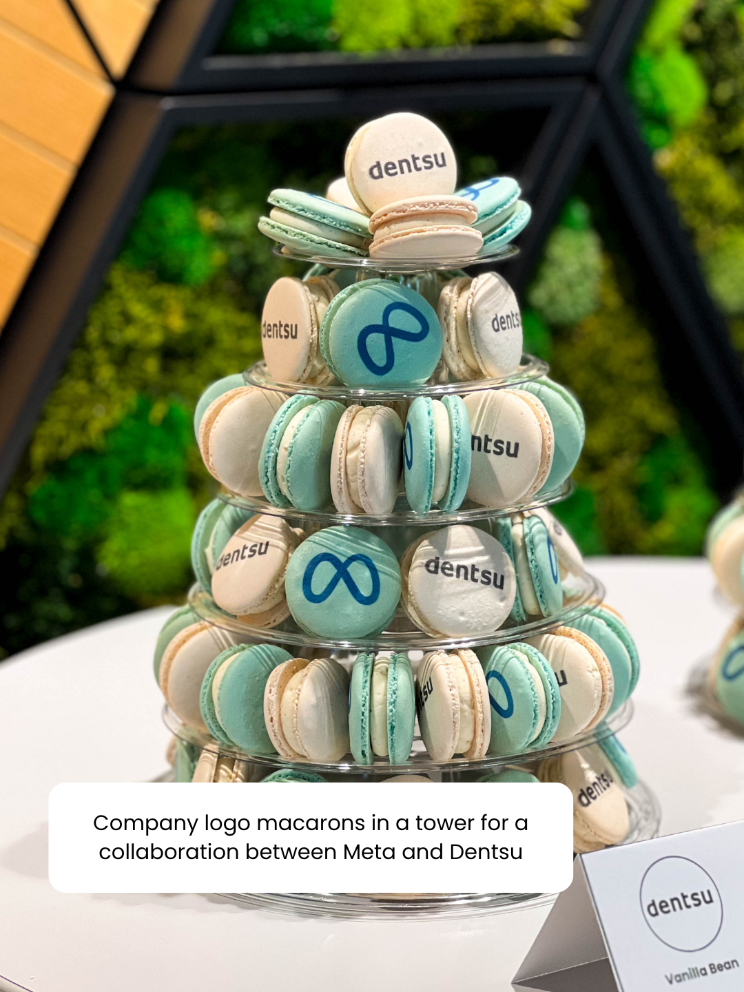 Meta Logo Macarons _Corporate Macaron Tower
