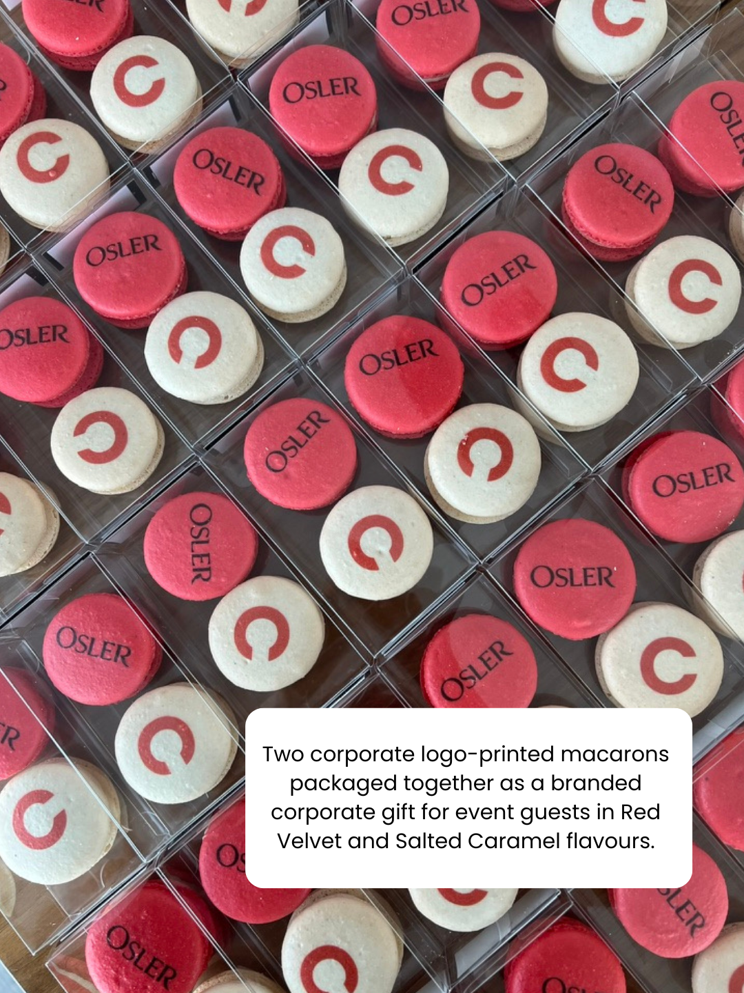 Osler and Circle Corporate Logo Macarons